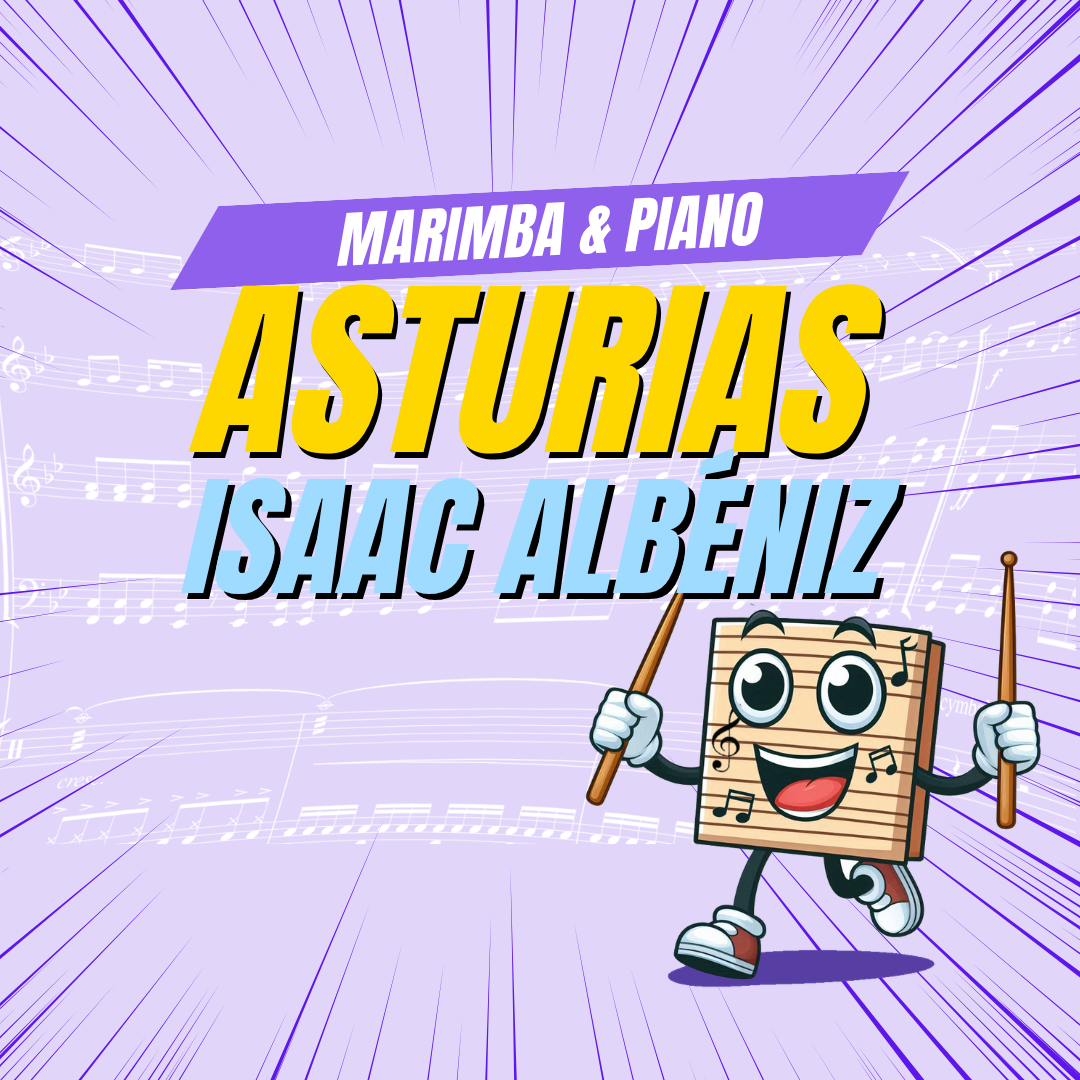 Partitura de Asturias de Isaac Albéniz para marimba y piano